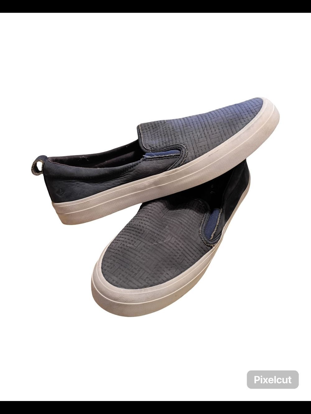 Sperry Crest Twin Gore woven embossed sneakers in navy - Picture 6 of 9